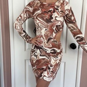 cute out soft long slv dress